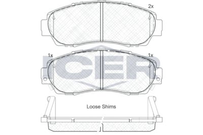 181811 ICER Комплект тормозных колодок, дисковый тормоз