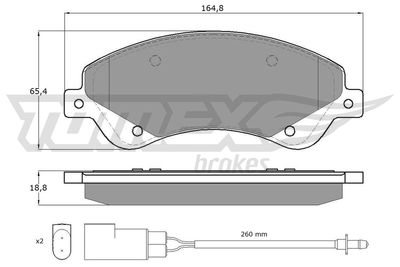 TX1479 TOMEX Brakes Комплект тормозных колодок, дисковый тормоз