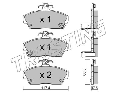 1210 TRUSTING Комплект тормозных колодок, дисковый тормоз