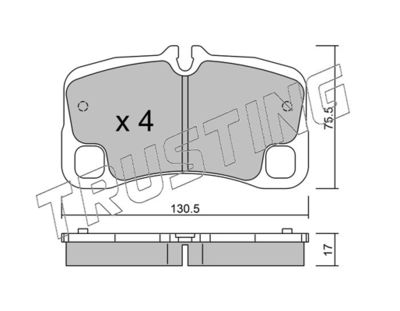 10290 TRUSTING Комплект тормозных колодок, дисковый тормоз