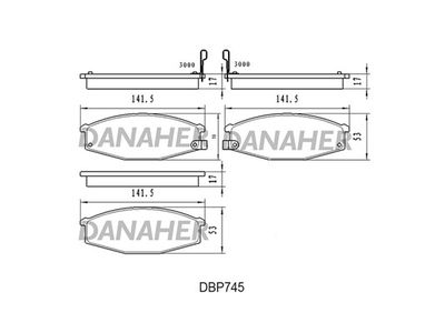 DBP745 DANAHER Комплект тормозных колодок, дисковый тормоз