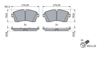 0986424871 BOSCH Комплект тормозных колодок, дисковый тормоз