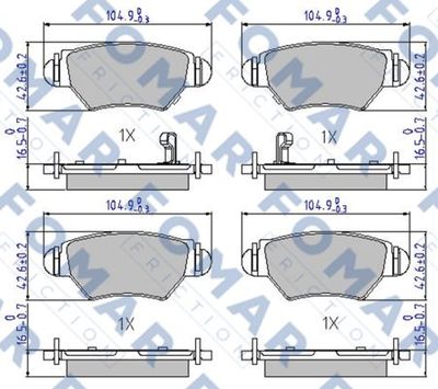 FO668181 FOMAR Friction Комплект тормозных колодок, дисковый тормоз