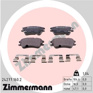 242771602 ZIMMERMANN Комплект тормозных колодок, дисковый тормоз