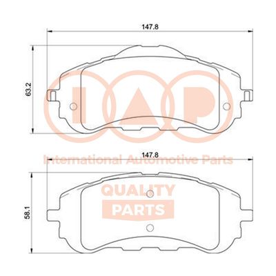 70417232P IAP QUALITY PARTS Комплект тормозных колодок, дисковый тормоз