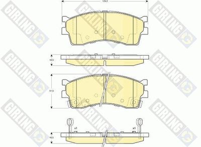 6132859 GIRLING Комплект тормозных колодок, дисковый тормоз