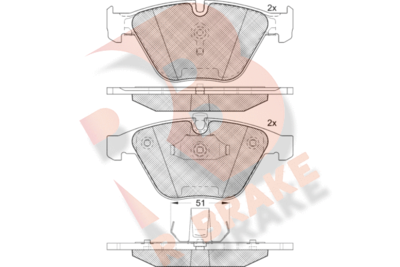 RB1940203 R BRAKE Комплект тормозных колодок, дисковый тормоз