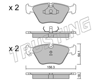 1242 TRUSTING Комплект тормозных колодок, дисковый тормоз
