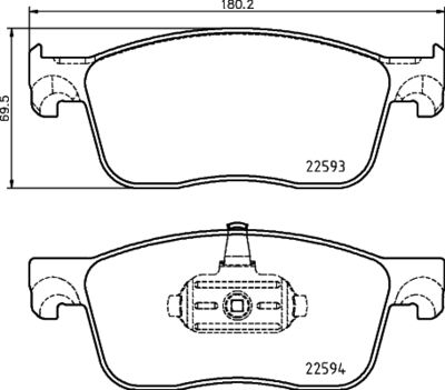 8DB355031541 HELLA Комплект тормозных колодок, дисковый тормоз