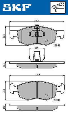 VKBP80618 SKF Комплект тормозных колодок, дисковый тормоз