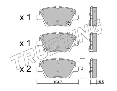 12430 TRUSTING Комплект тормозных колодок, дисковый тормоз
