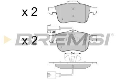 BP3443 BREMSI Комплект тормозных колодок, дисковый тормоз