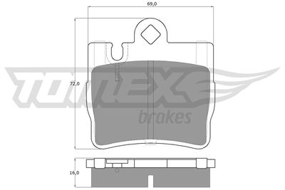 TX1287 TOMEX Brakes Комплект тормозных колодок, дисковый тормоз