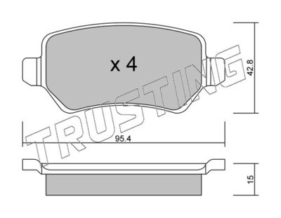 5581 TRUSTING Комплект тормозных колодок, дисковый тормоз