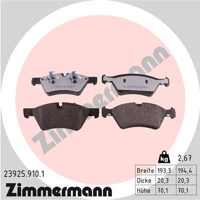 239259101 ZIMMERMANN Комплект тормозных колодок, дисковый тормоз