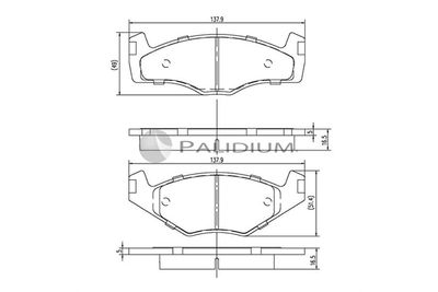 P11319 ASHUKI by Palidium Комплект тормозных колодок, дисковый тормоз