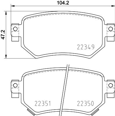 8DB355037111 HELLA PAGID Комплект тормозных колодок, дисковый тормоз