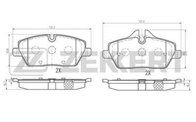 BS1019 ZEKKERT Комплект тормозных колодок, дисковый тормоз