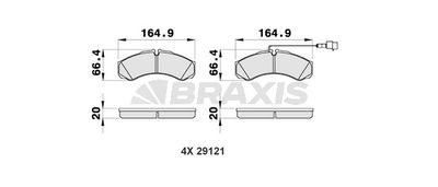 AB0477 BRAXIS Комплект тормозных колодок, дисковый тормоз