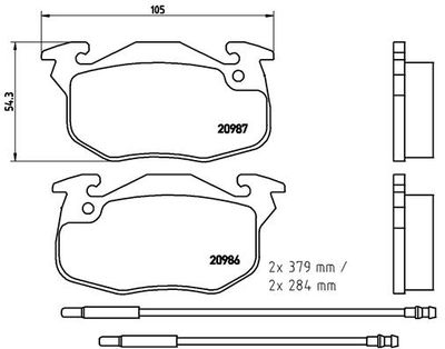 P61099 BREMBO Комплект тормозных колодок, дисковый тормоз