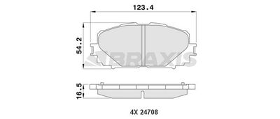 AA0175 BRAXIS Комплект тормозных колодок, дисковый тормоз