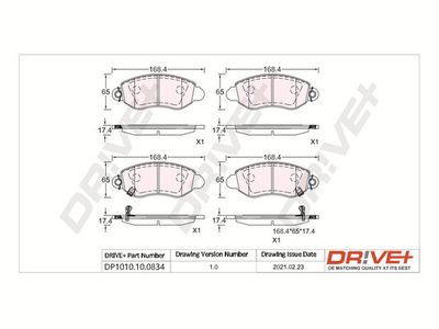 DP1010100834 Dr!ve+ Комплект тормозных колодок, дисковый тормоз