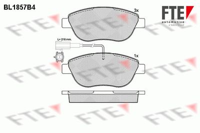 BL1857B4 FTE Комплект тормозных колодок, дисковый тормоз