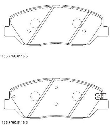 KD9728 ASIMCO Комплект тормозных колодок, дисковый тормоз