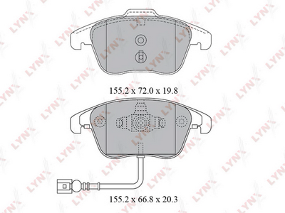 BD8038 LYNXauto Комплект тормозных колодок, дисковый тормоз