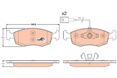 GDB1900 TRW Комплект тормозных колодок, дисковый тормоз