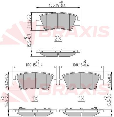 AA0602 BRAXIS Комплект тормозных колодок, дисковый тормоз