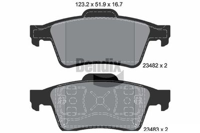 BPD1141 BENDIX Braking Комплект тормозных колодок, дисковый тормоз