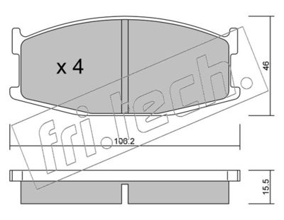 4840 fri.tech. Комплект тормозных колодок, дисковый тормоз