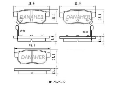 DBP62502 DANAHER Комплект тормозных колодок, дисковый тормоз