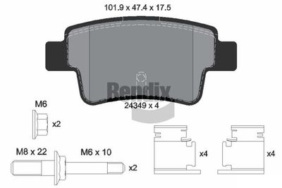 BPD2136 BENDIX Braking Комплект тормозных колодок, дисковый тормоз