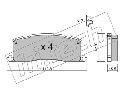 4410 fri.tech. Комплект тормозных колодок, дисковый тормоз