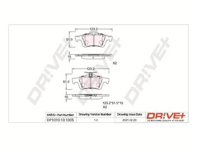 DP1010101005 Dr!ve+ Комплект тормозных колодок, дисковый тормоз