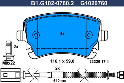 B1G10207602 GALFER Комплект тормозных колодок, дисковый тормоз