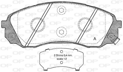 BPA129102 OPEN PARTS Комплект тормозных колодок, дисковый тормоз