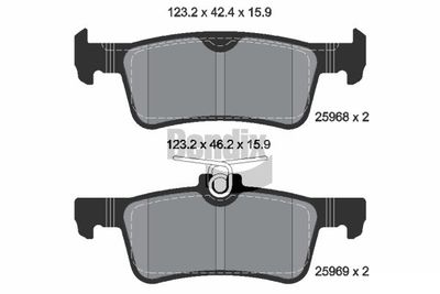 BPD1233 BENDIX Braking Комплект тормозных колодок, дисковый тормоз