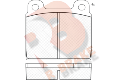 RB0011 R BRAKE Комплект тормозных колодок, дисковый тормоз