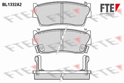 BL1332A2 FTE Комплект тормозных колодок, дисковый тормоз