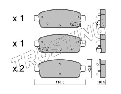 8570 TRUSTING Комплект тормозных колодок, дисковый тормоз