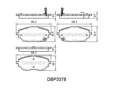 DBP3378 DANAHER Комплект тормозных колодок, дисковый тормоз