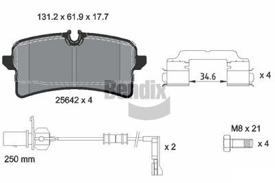 BPD2307 BENDIX Braking Комплект тормозных колодок, дисковый тормоз