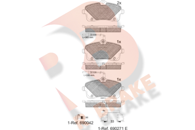 RB2024 R BRAKE Комплект тормозных колодок, дисковый тормоз