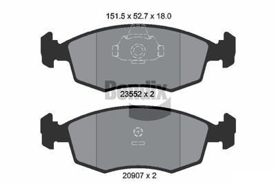 BPD1434 BENDIX Braking Комплект тормозных колодок, дисковый тормоз