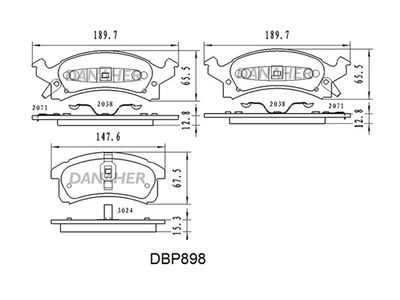 DBP898 DANAHER Комплект тормозных колодок, дисковый тормоз