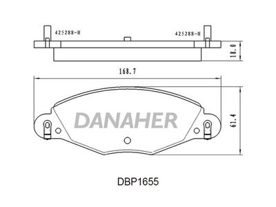 DBP1655 DANAHER Комплект тормозных колодок, дисковый тормоз