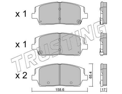 12440 TRUSTING Комплект тормозных колодок, дисковый тормоз